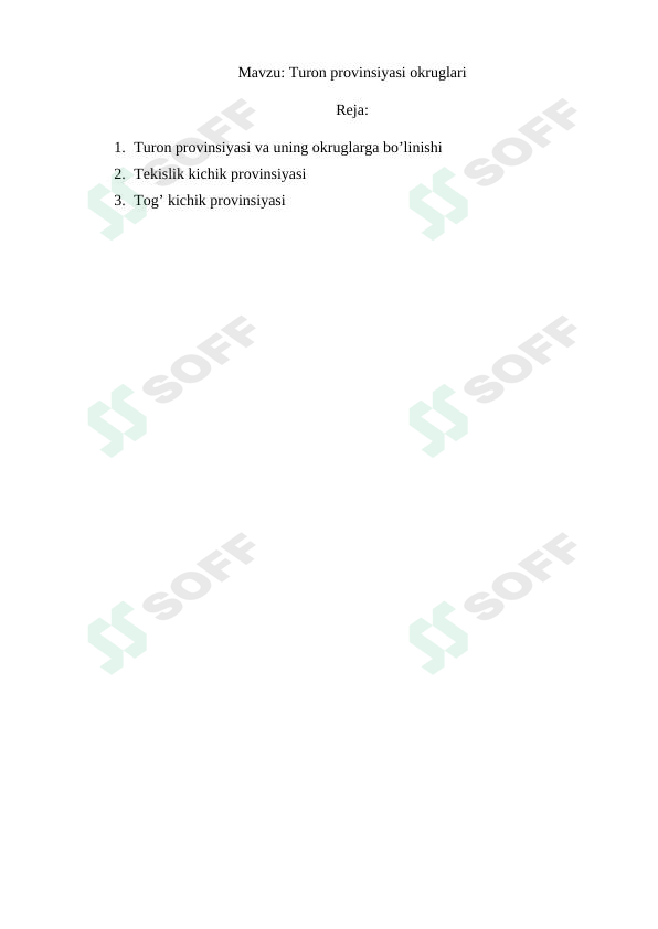 Turon provinsiyasi okruglari