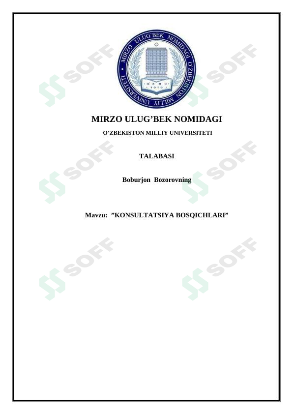 KONSULTATSIYA BOSQICHLARI