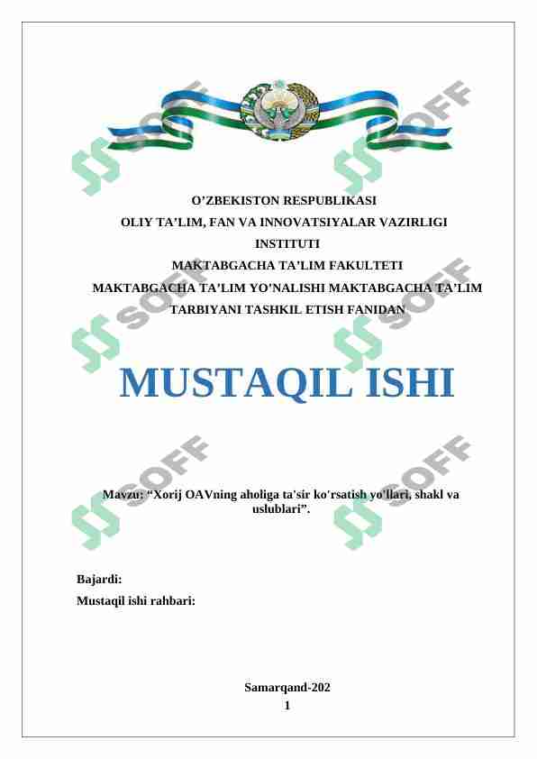 Xorij OAVning aholiga ta'sir ko'rsatish yo'llari, shakl va uslublari