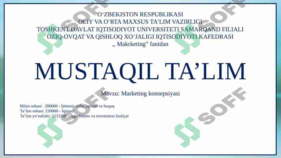 Marketing konsepsiyasi