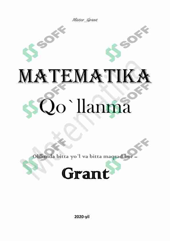 Matematika qo'llanma har qanday inson uchun
