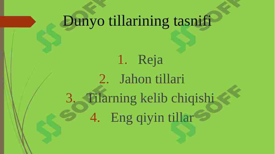 Dunyo tillarining tasnifi