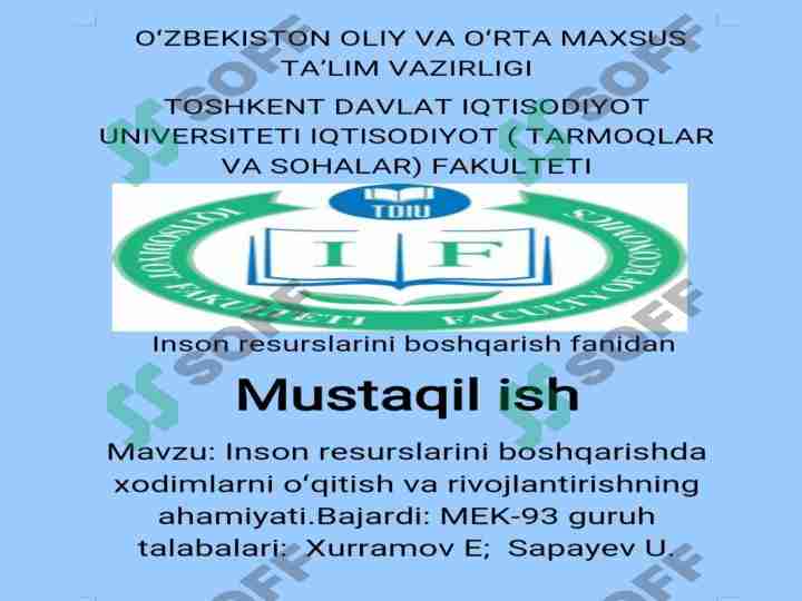 Inson resurslarini boshqarishda xodimlarni oʻqitish va rivojlantirishning ahamiyati