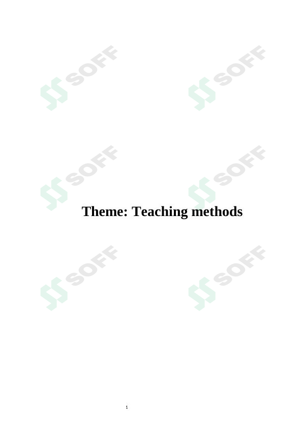 Teaching methods