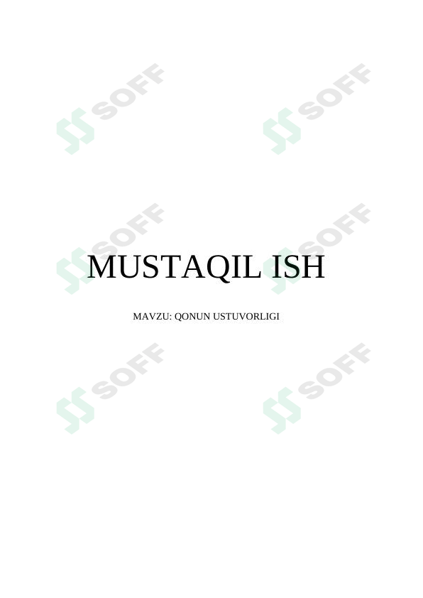 qonun ustivorligi