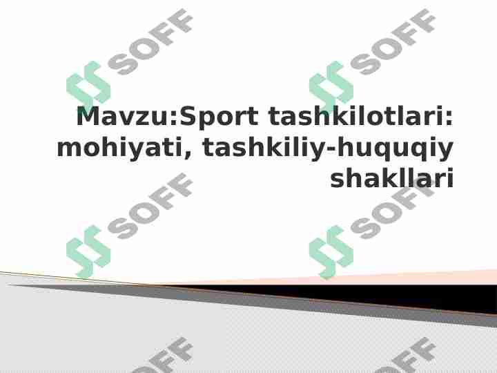 Sport tashkilotlari mohiyati, tashkiliy-huquqiy shakllari