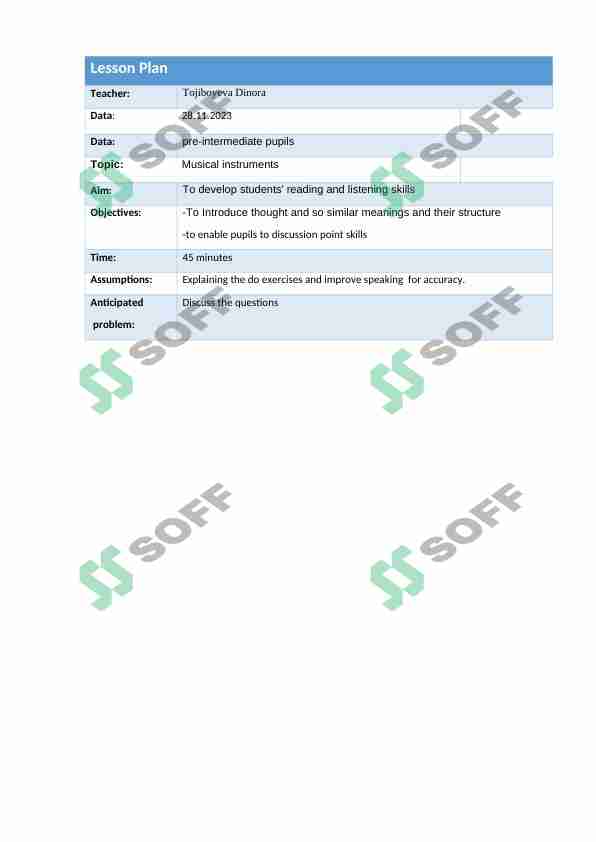 LESSON PLAN