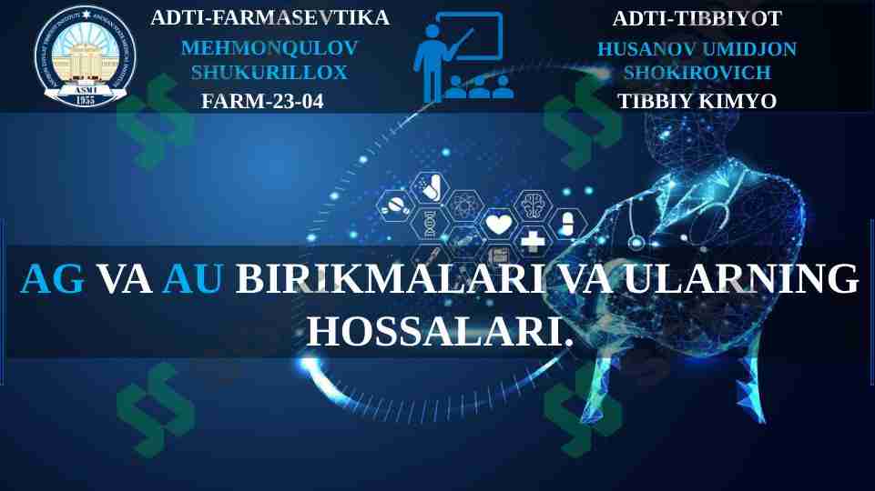 KUMUSH [Ag] va OLTIN [Au] birikmalari va ularning hossalari