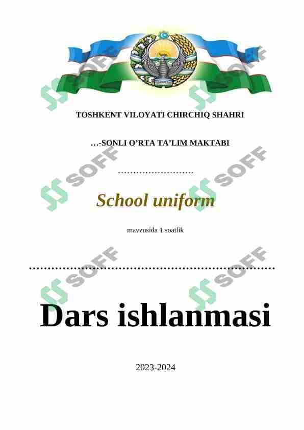 DARS ISHLANMA INGLIZ TILIDA
