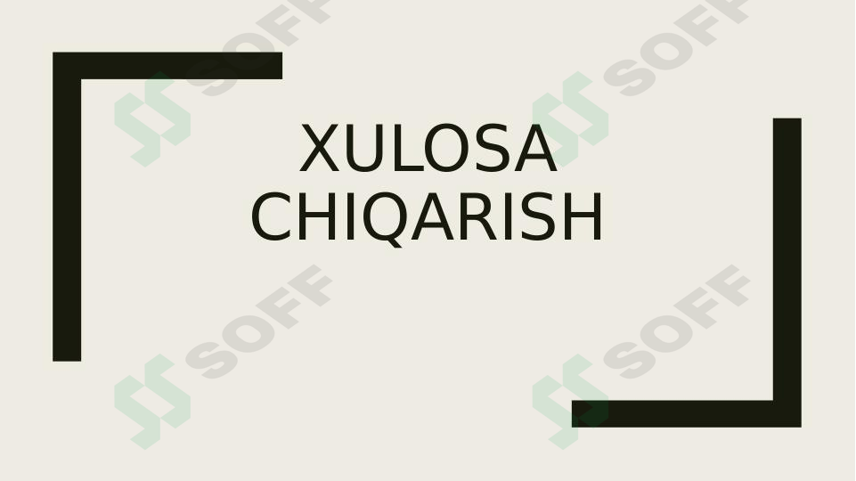 Xulosa chiqarish