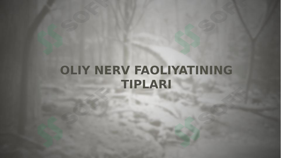 OLIY NERV FAOLIYATINING TIPLARI