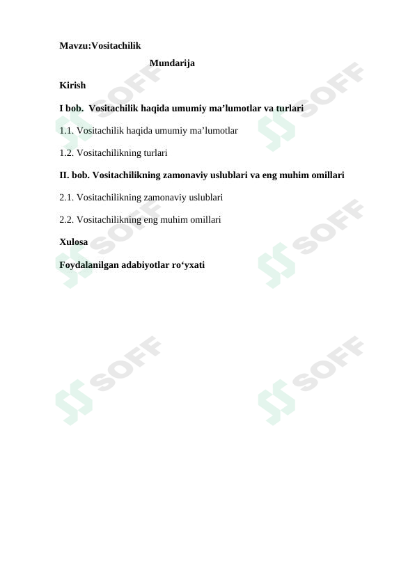 Vositachilik