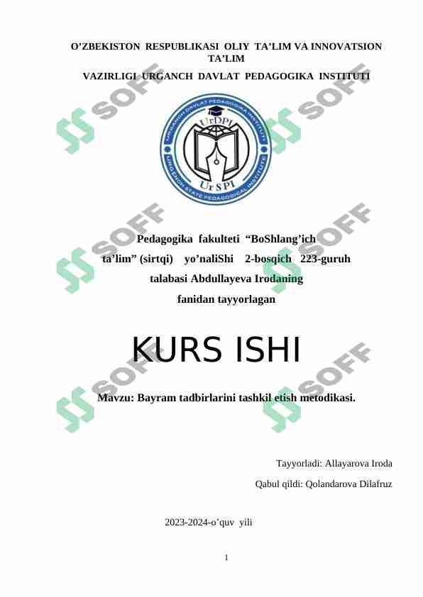 Bayram tadbirlarini tashkil etish metodikasi