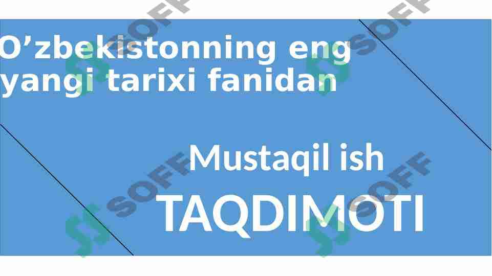O'zbekistonning ma'naviy va madaniy taraqqiyoti