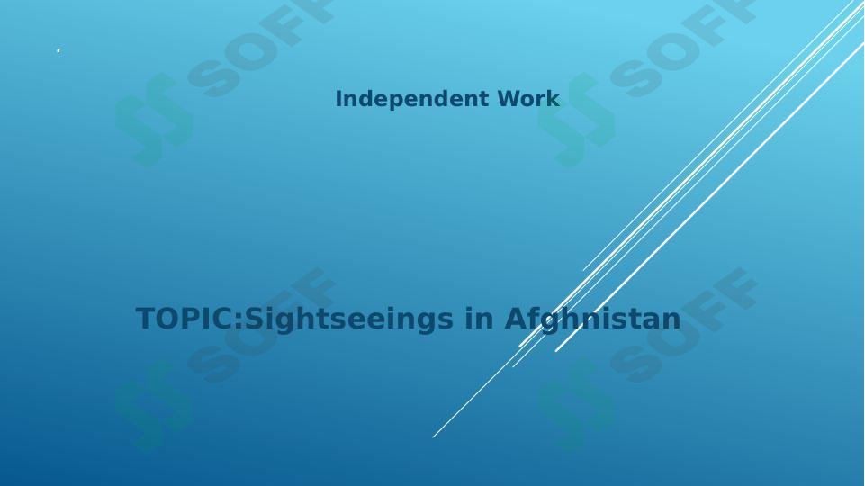 Sightseeings in Afghanistan