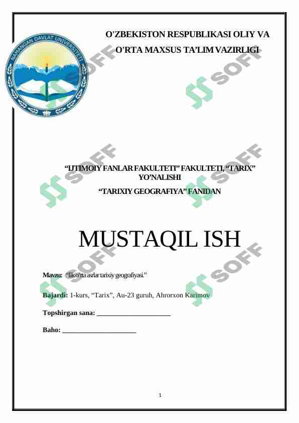 Ilk oʻrta asrlar tarixiy geografiyasi