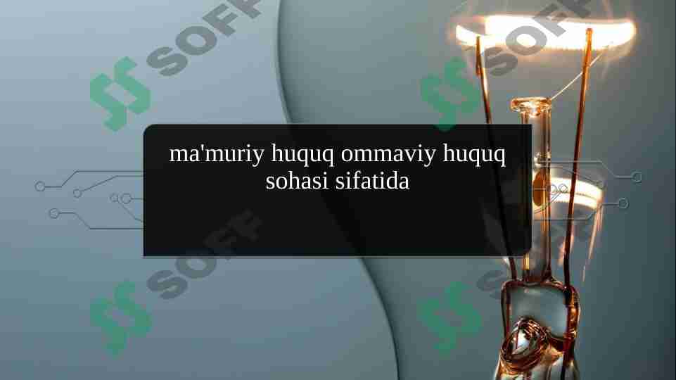 Ma'muriy huquq ommaviy huquq sohasi sifatida