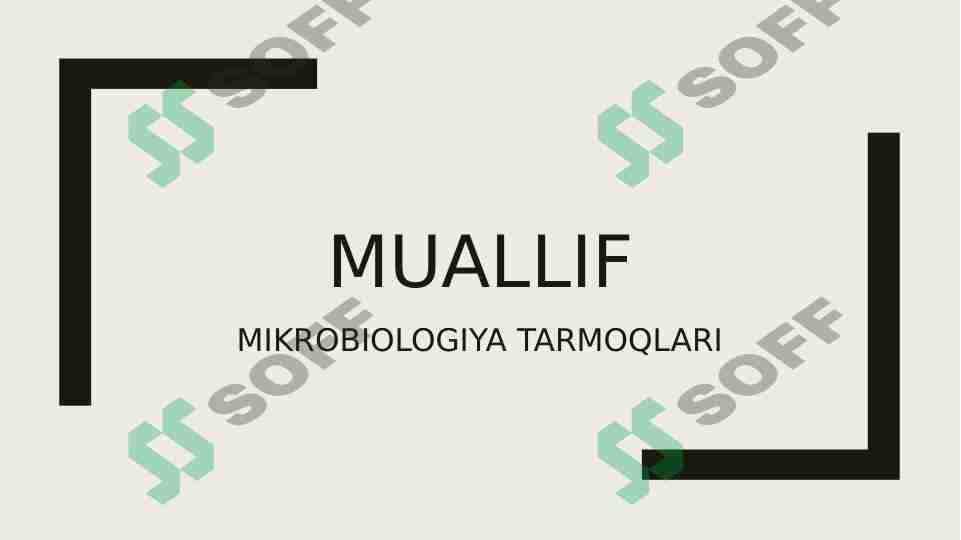 MIKROBIOLOGIYA TARMOQLARI