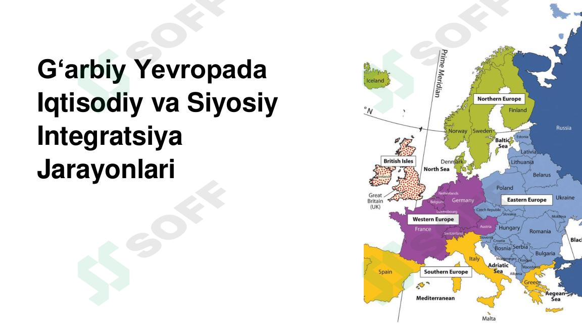 G'arbiy Yevropada Iqtisodiy va Siyosiy Integratsiya Jarayonlari (10-sinf jahon tarix ))