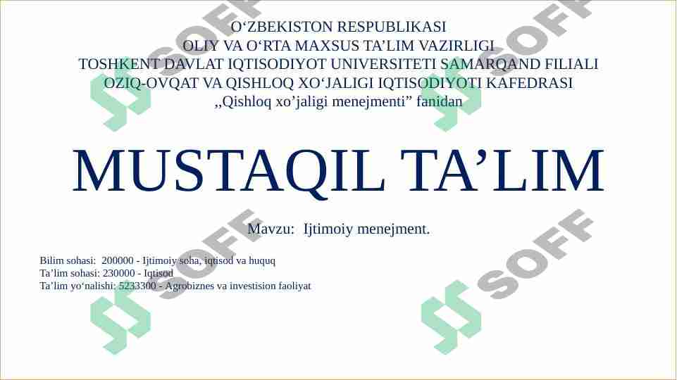 IJTIMOIY MENEJMENT