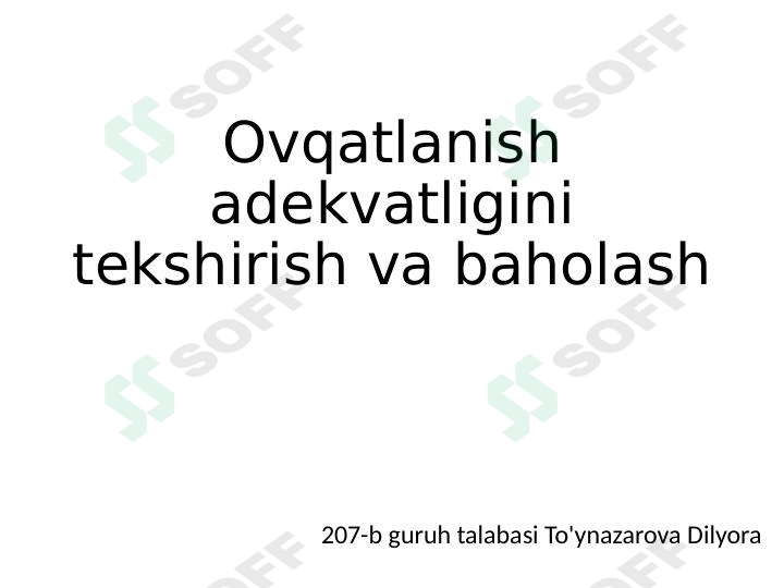 ovqatlanish adekvatligi