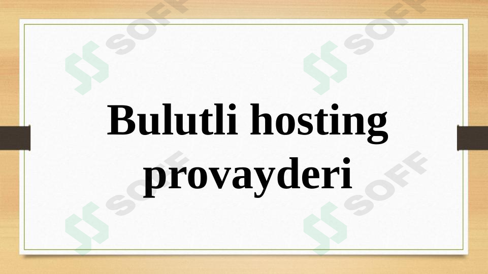 Bulutli hosting provayderi