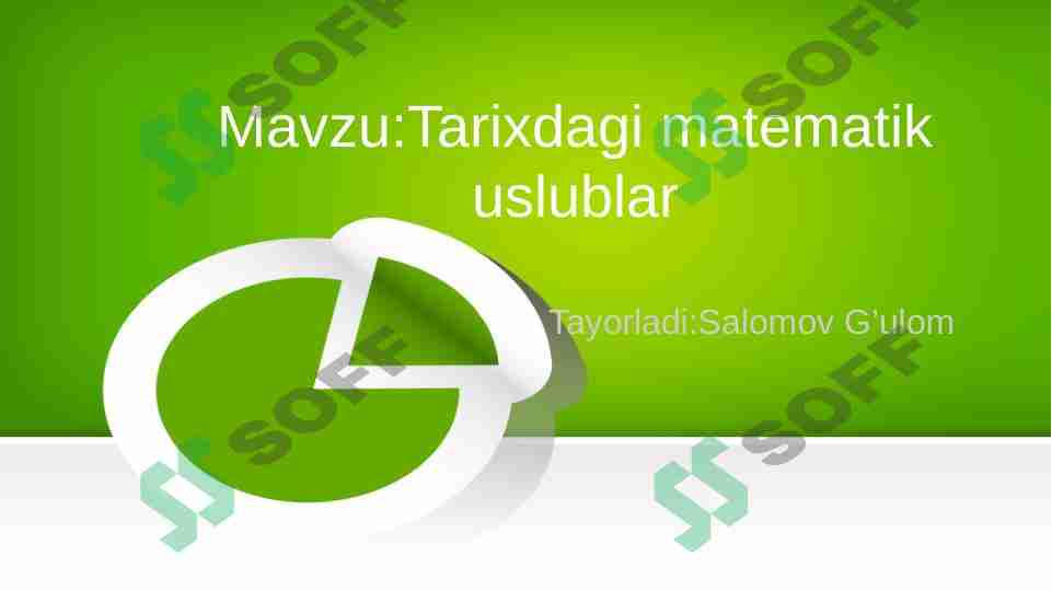 Tarixdagi matematik uslublar