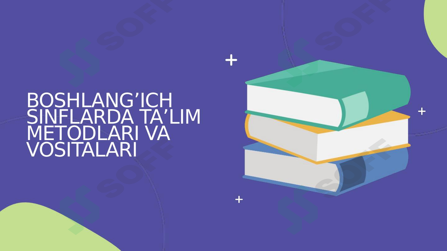 BOSHLANG’ICH SINFLARDA TA’LIM METODLARI VA VOSITALARI