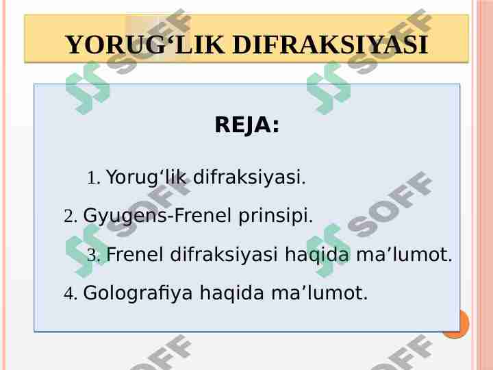Yorug‘lik difraksiyasi