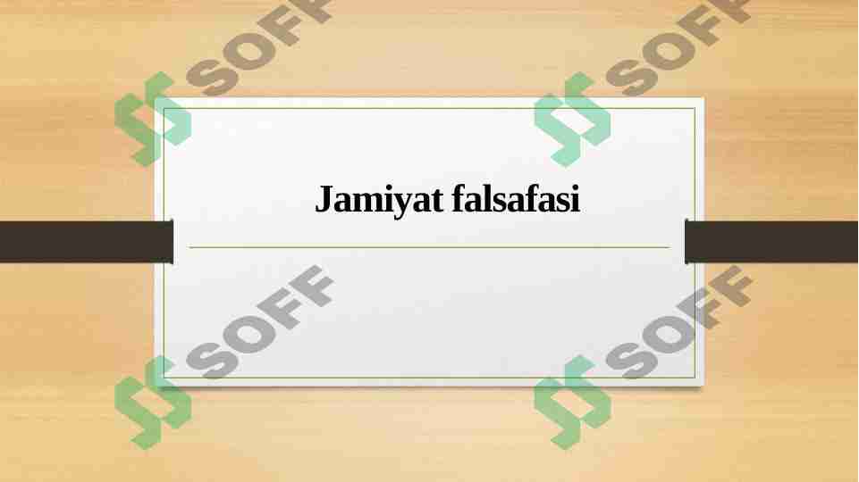 Jamiyat falsafasi