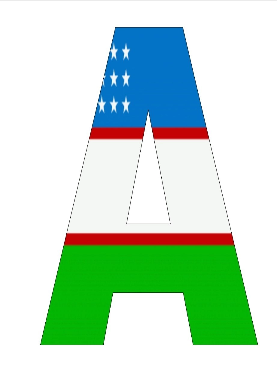 Oʻzbek alifbosi bayroq rangida