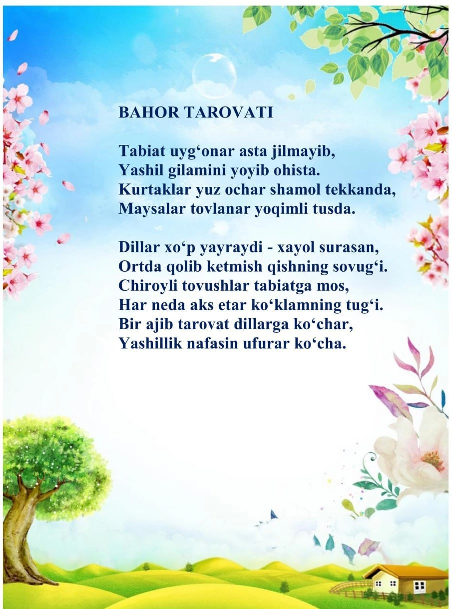 Bahor fasli uchun she'rlar 2