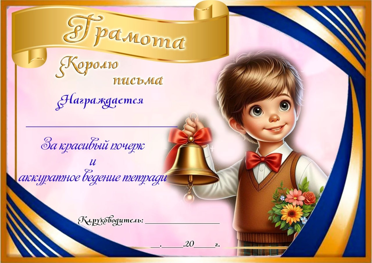 Грамота за красивый почерк
