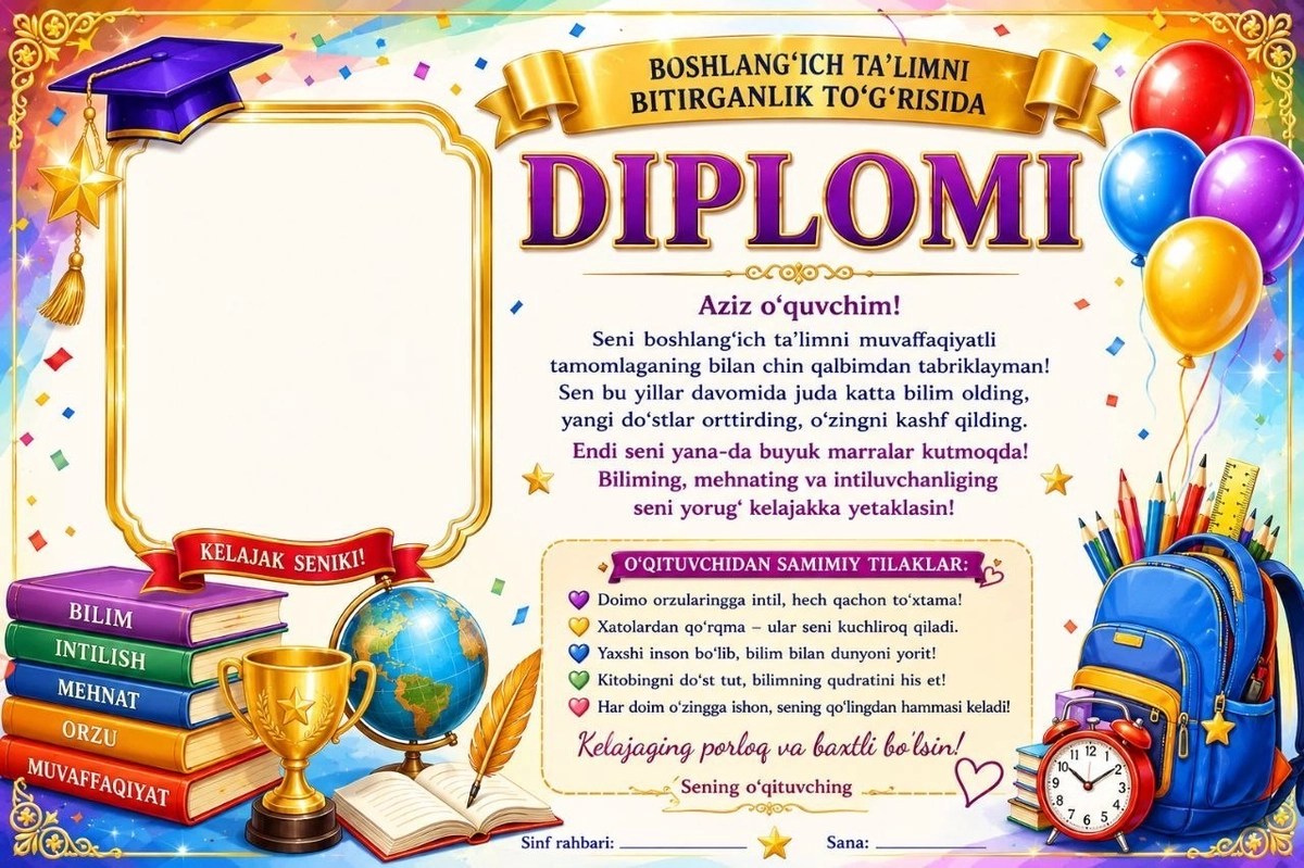 Diplom, Tashakkurnoma, Faxriy yorliq