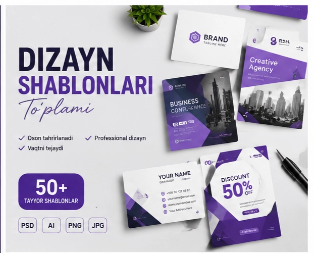 100+ Premium Brending Dizayn Shablonlari | PSD + PNG