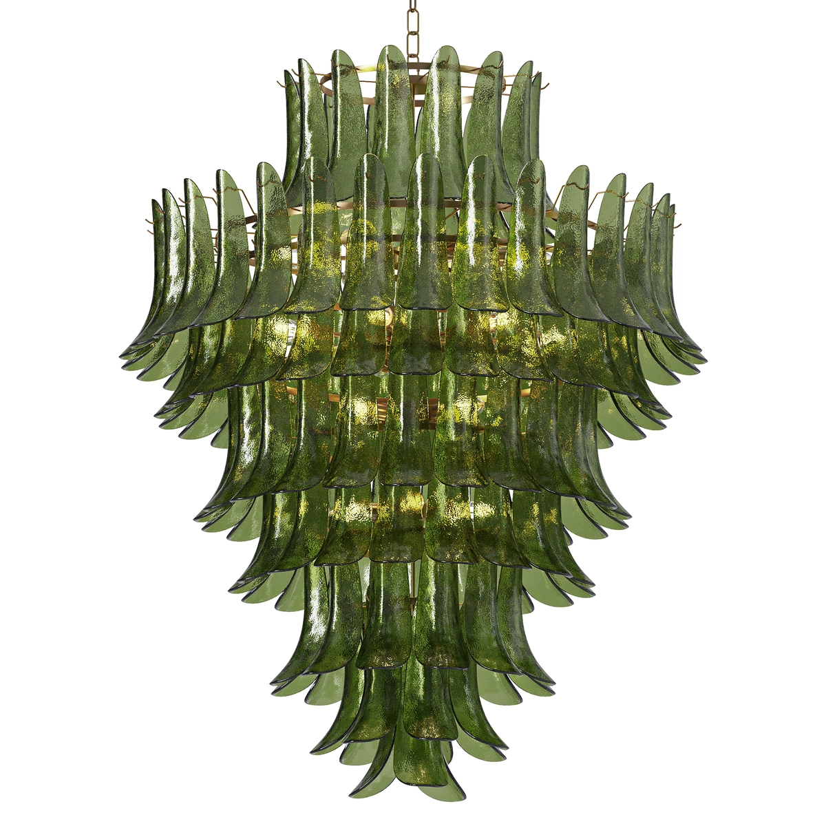 Green Murano Glass Petal Chandelier