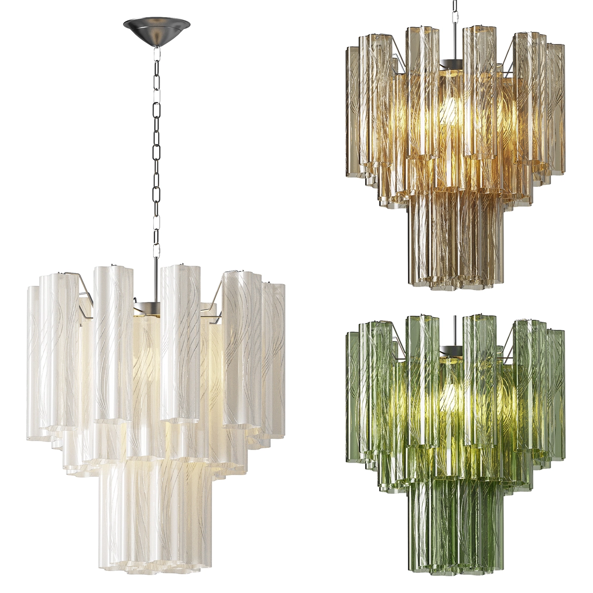 Azzura Glass Chandelier white