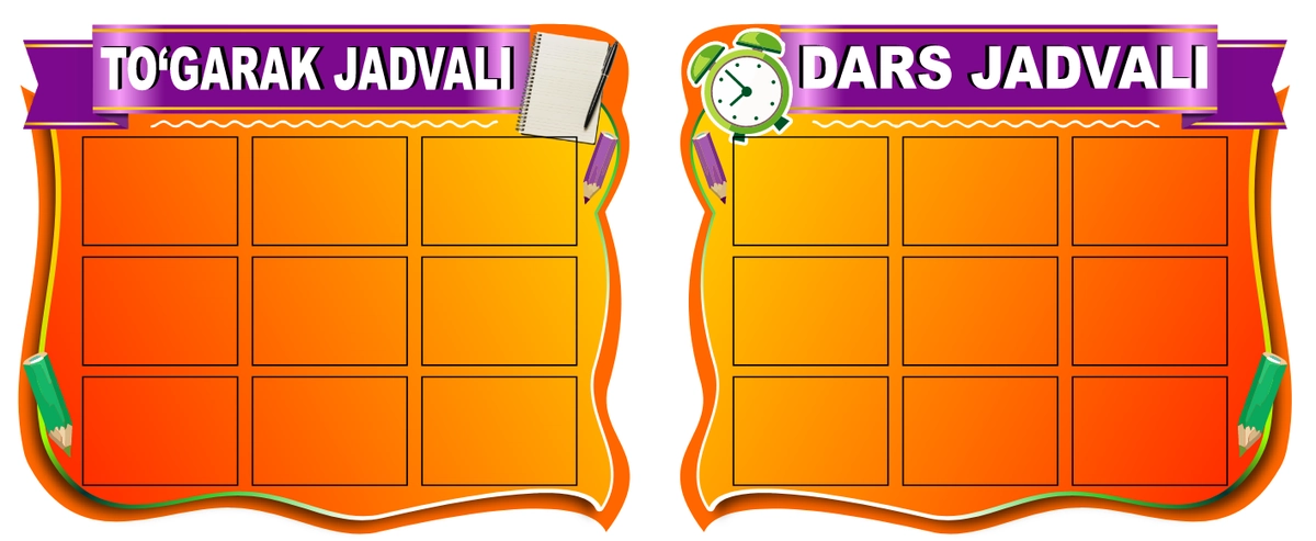 dars va tugarak jadvali stend