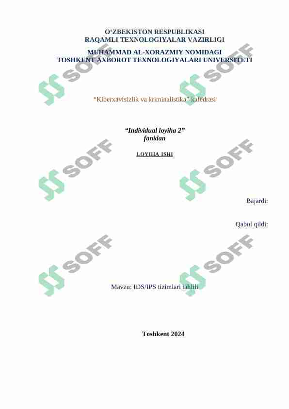 ids/ips tizimlari tahlili