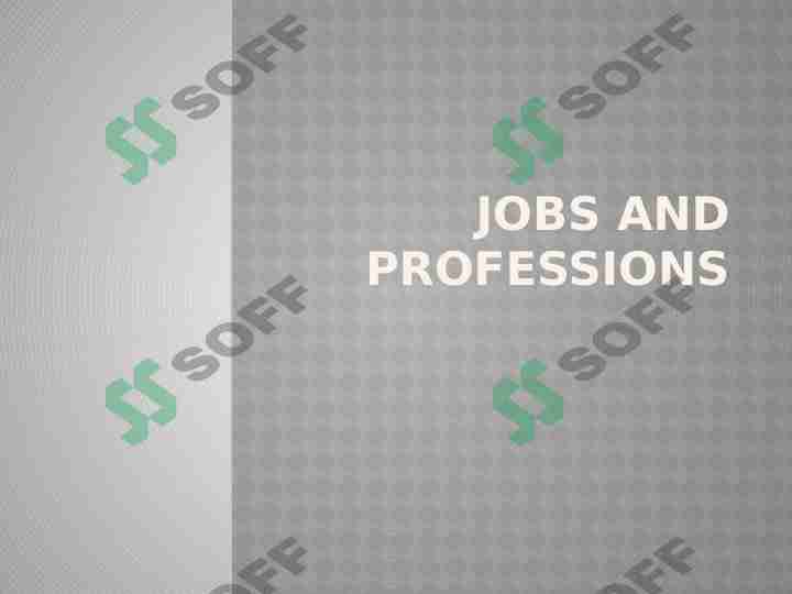 Jobs and professions