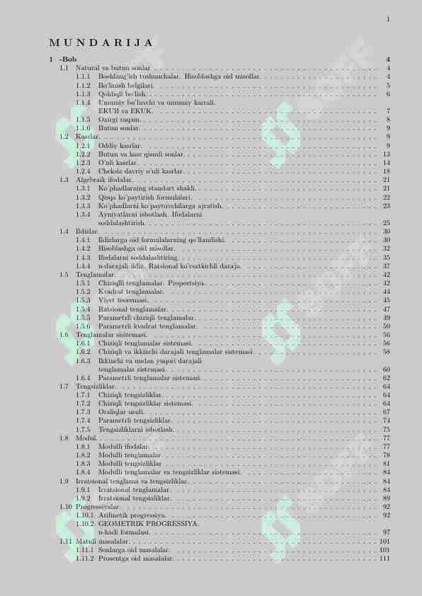Matematika Oq Toʻplam
