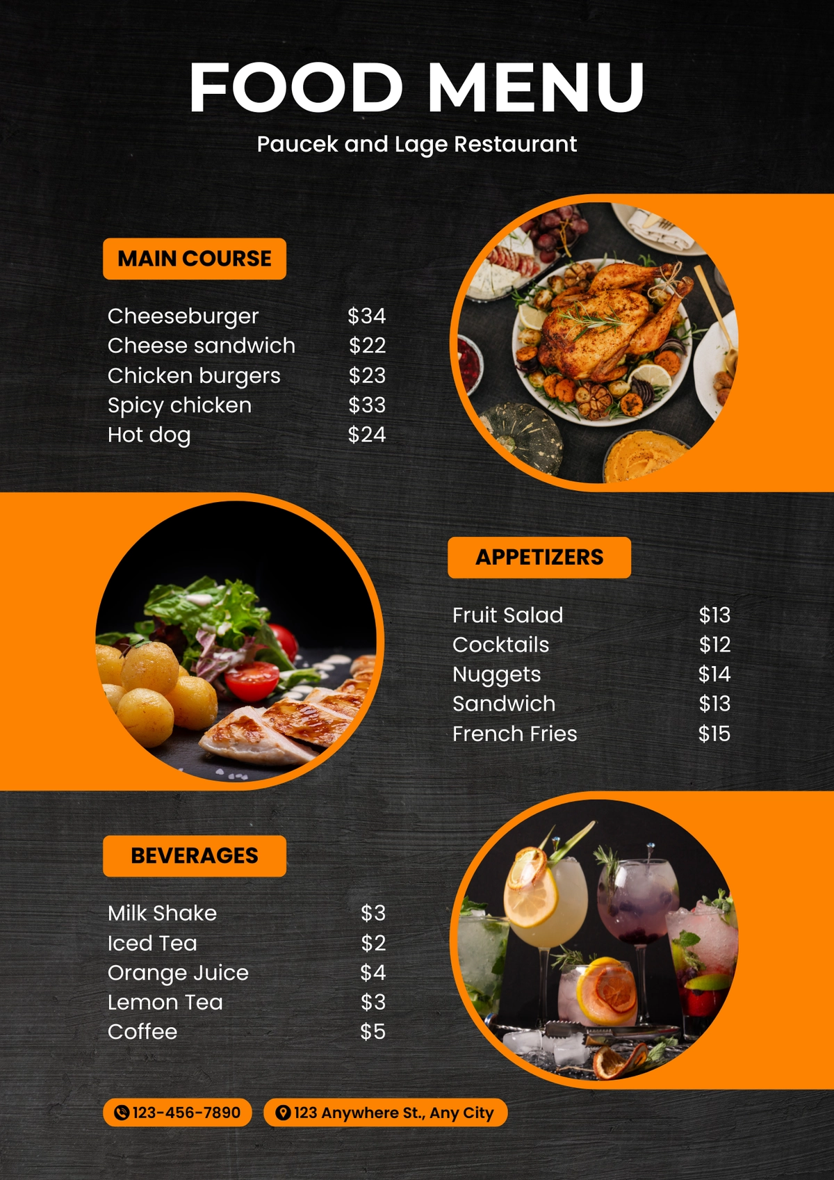 Restoran va Kafelar uchun Menu