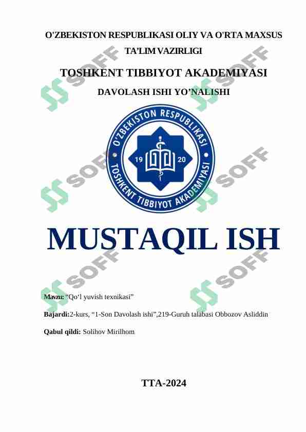 Qo‘l yuvish texnikasi