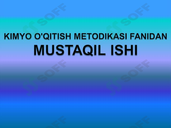 Anorganik birikmalarning eng muhim sinflarini o'qitish metodikasi