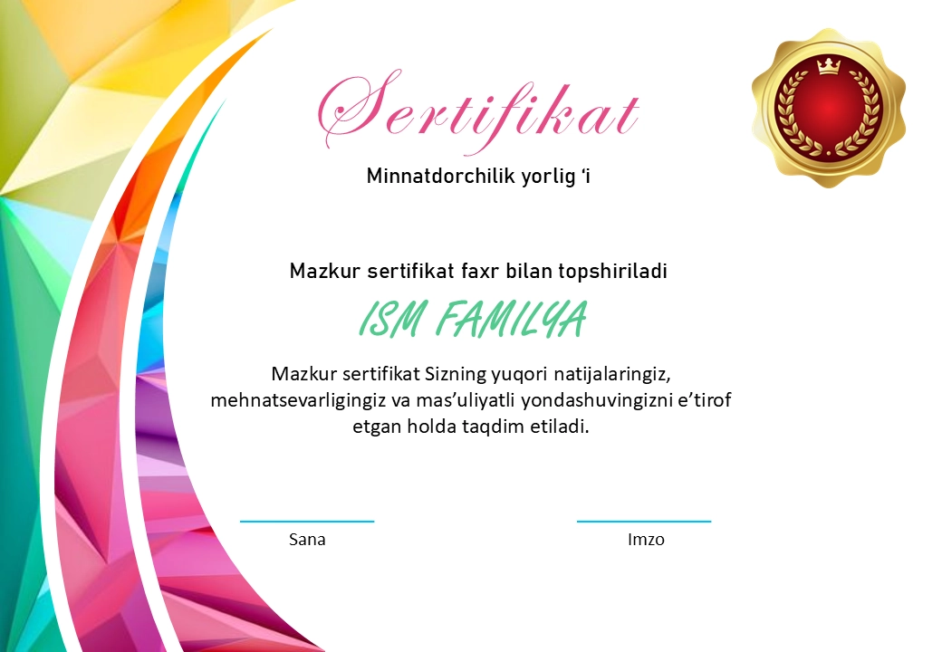 Sertifikat, certificate, сертификат