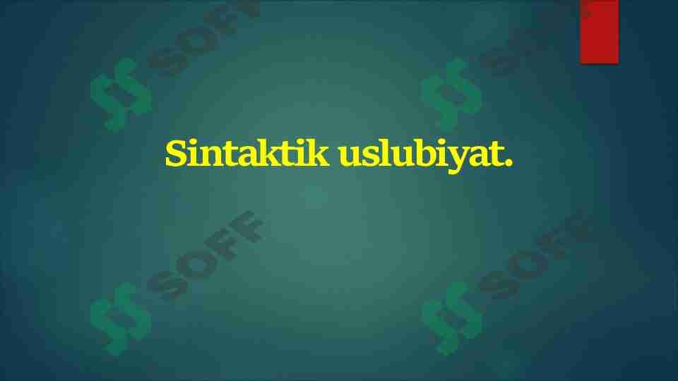 Sintaktik uslubiyat