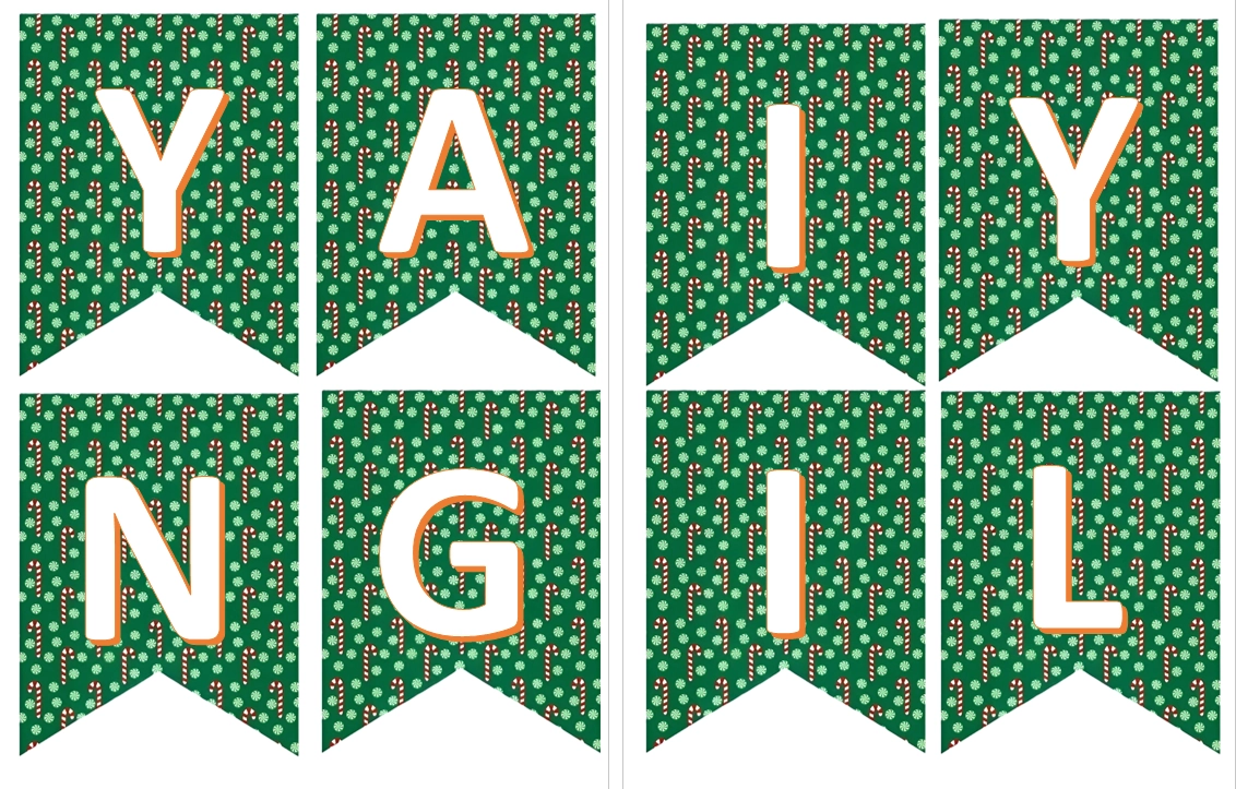 Yangi Yilga xona bezatish uchun shablon