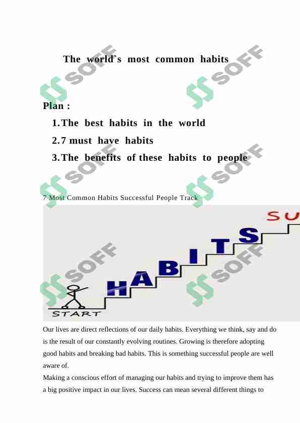 The  world`s  most  common  habits