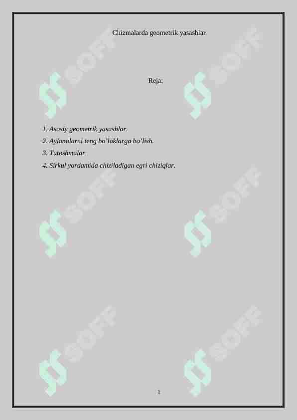 Chizmalarda geometrik yasashlar