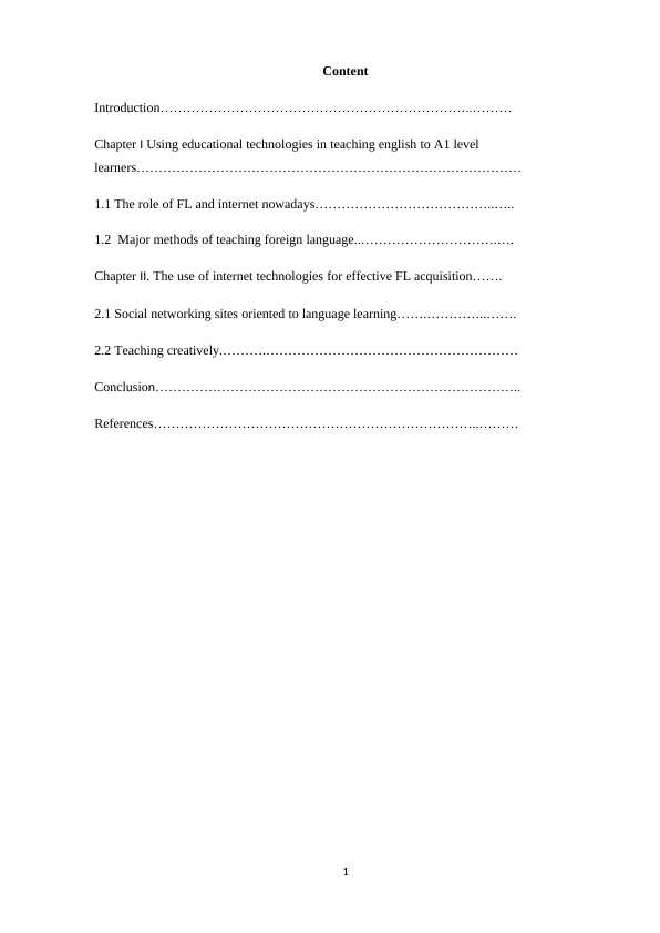 Using educational technologies in teaching english to A1 level learners